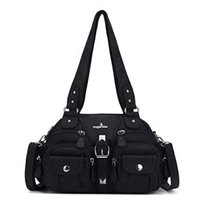 angel kiss crossbody purses for women shoulder bag multipocket soft hobo purses removable strap leather handbags