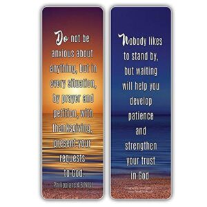 NewEights Famous Verses and Quotes on Patience Bookmarks (12-Pack) – Daily Motivational Card Set – Epic Collection Set Book Page Clippers – Cool Gifts for Men, Women – Bible Verses Sayings