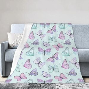 Butterfly Blanket Soft Fleece Throw Blanket Cozy Fuzzy Warm Flannel Blankets for Women Men Kids for Couch Bed Sofa All Season Gift 50"X40"