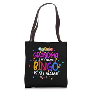 grandma is my name bingo is my game – grandma bingo tote bag