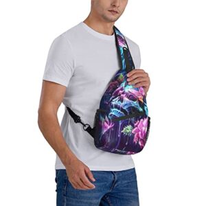 AMRANDOM Casual colorful skulls Sling Bag Casual Chest Package With Adjustable Strap Anti-Theft Sling Bags Shoulder Backpack Waterproof Sling Bag