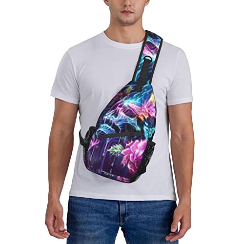 AMRANDOM Casual colorful skulls Sling Bag Casual Chest Package With Adjustable Strap Anti-Theft Sling Bags Shoulder Backpack Waterproof Sling Bag