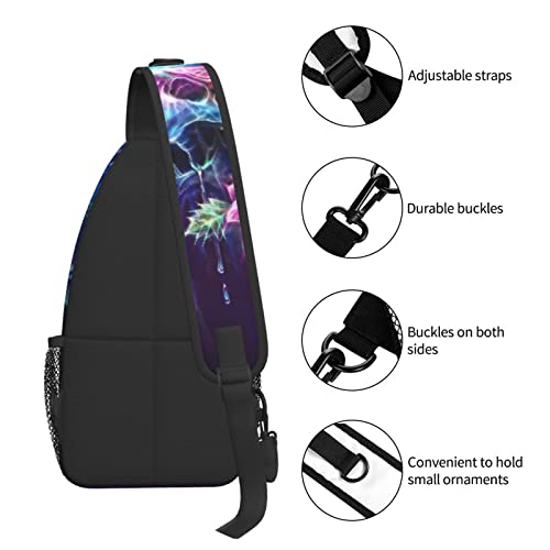 AMRANDOM Casual colorful skulls Sling Bag Casual Chest Package With Adjustable Strap Anti-Theft Sling Bags Shoulder Backpack Waterproof Sling Bag