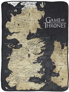 game of thrones westeros throw blanket – measures 46 x 60 inches – fade resistant bedding super soft fleece bedding (official game of throne product)