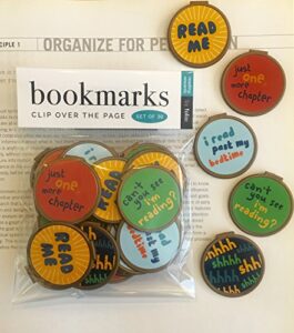 “clip over the page” bookmarks – set of 30 – whimsical bookish quotes bulk bookmarks for kids girls boys teens. perfect for gifts – student incentives – birthday party favors – reading incentives