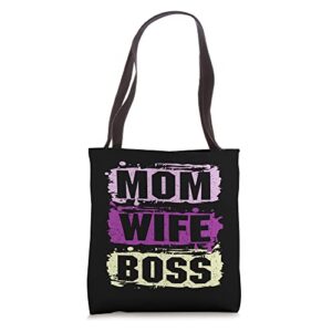 mom wife boss christmas lady for best mom tote bag