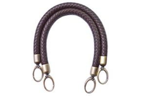 wento 12 inch dark brown braided handles dia.15mm pu leather handles for women replacement handbag tote replacement handbag handles