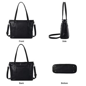 Prunus Mume Hobo Bags for Women Large Tote Bag Crossbody Shoulder Handbags Woven PU Leather Purses Multi Pockets