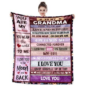 gifts for grandma blanket mother’s day birthday from grandchildren great nana retirement gift super soft light weight couch bed christmas throw blanket 60” x 50”
