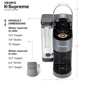 Keurig K-Supreme Coffee Maker, Single Serve K-Cup Pod Coffee Brewer, With MultiStream Technology, 66 Oz Dual-Position Reservoir, and Customizable Settings, Gray