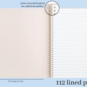 Kate Spade New York Small Concealed Spiral Notebook, 8.25" x 6.75" Journal Notebook with 112 Lined Pages, Gold Dot with Script