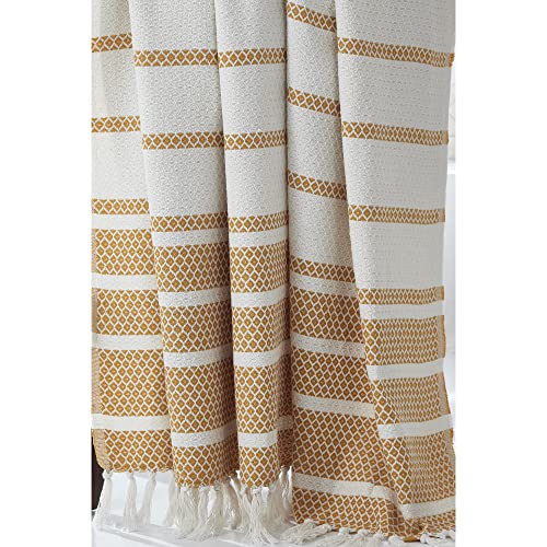 Modern Threads Recycled Cotton 60x70 Throw Hilo Gold