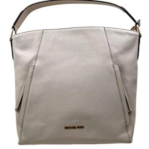 Michael Kors Evie Large Leather Hobo Shoulder Bag (Light Cream)