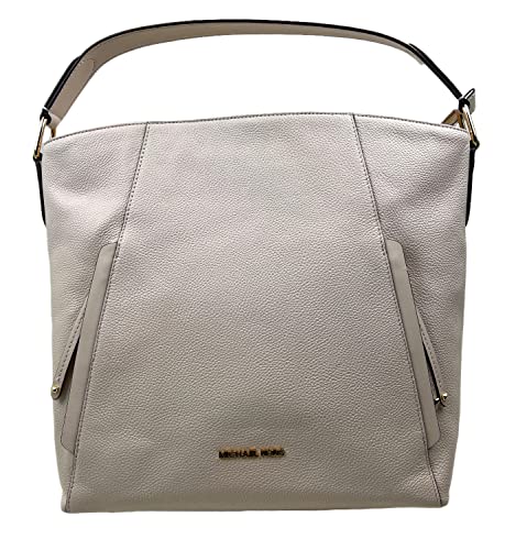 Michael Kors Evie Large Leather Hobo Shoulder Bag (Light Cream)