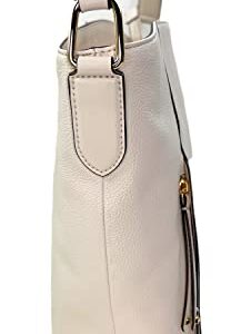 Michael Kors Evie Large Leather Hobo Shoulder Bag (Light Cream)