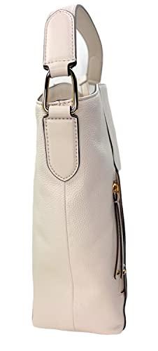 Michael Kors Evie Large Leather Hobo Shoulder Bag (Light Cream)