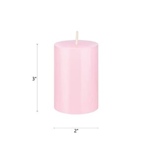 SRG 3 pcs Unscented Pink Round Pillar Candle, Hand Poured Premium Wax Candles 2 Inch x 3 Inch, Home Décor, Wedding Receptions, Baby Showers, Birthdays, Celebrations, Party Favors & More