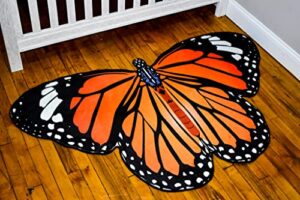 the life aisle | butterfly rug. 3’x5′ | area rug | monarch butterfly rugs for girls bedroom | cute rugs for bedroom aesthetic | bedside rug for kids play room | college dorm room essentials