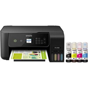 epson ecotank et-2720 all-in-one supertank wireless color inkjet printer for home office, black – print scan copy – 10.5 ppm, 5760 x 1440 dpi, voice activated, borderless photo printing, ethernet