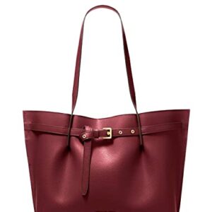 Michael Kors Emilia Large Triple Compartment Tote Leather Shoulder Bag Merlot