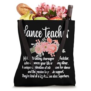 Dance Teacher Definition Dance Instructor Dancing Teacher Tote Bag