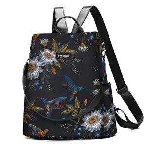 backpack purse for women travel backpack anti theft fashion backpack nylon waterptoof backpack daypack college bookbag shoulder bag cute hummingbird