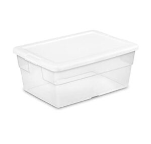 16448812 (qt) storage box container, white lids & clear base (s20)