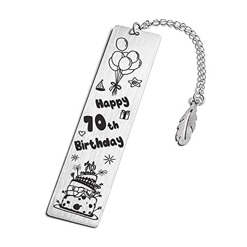 Stainless Steel Bookmark for Book Lover for Kids Girls Women Men Book Marks Happy 70th Birthday Christmas Gift