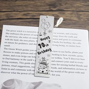 Stainless Steel Bookmark for Book Lover for Kids Girls Women Men Book Marks Happy 70th Birthday Christmas Gift