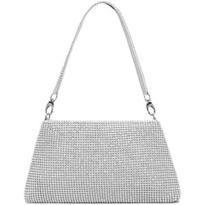 yikoee bling evening bag for women glitter rhinestone purse (silver)