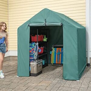 ShelterLogic 6' x 4' x 6' Water-Resistant Pop-Up Deck and Garden Storage Shed Kit