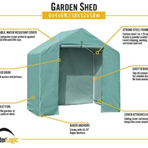 ShelterLogic 6' x 4' x 6' Water-Resistant Pop-Up Deck and Garden Storage Shed Kit