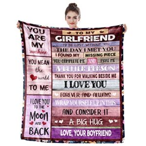 gifts for girlfriend ultra soft blanket anniversary for her i love you to the moon and back birthday romantic gift for couples light weight throw 60” x 50”