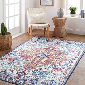 artistic weavers odelia vintage bohemian washable area rug, 3′ x 5′, orange/multi
