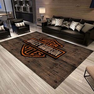 harley davidson rug, american legend, moto gp, motorsport rugs, personalized rug, non-slip backing,themed rug, rug for living room, hrly106.7(71”x110”)=180x280cm