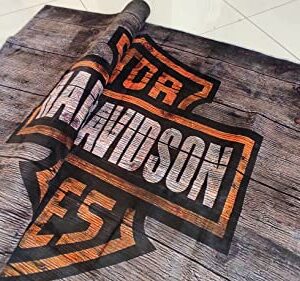 Harley Davidson Rug, American Legend, Moto Gp, Motorsport Rugs, Personalized Rug, Non-Slip Backing,Themed Rug, Rug for Living Room, hrly106.7(71”x110”)=180x280cm