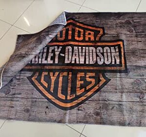 Harley Davidson Rug, American Legend, Moto Gp, Motorsport Rugs, Personalized Rug, Non-Slip Backing,Themed Rug, Rug for Living Room, hrly106.7(71”x110”)=180x280cm