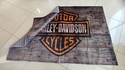 Harley Davidson Rug, American Legend, Moto Gp, Motorsport Rugs, Personalized Rug, Non-Slip Backing,Themed Rug, Rug for Living Room, hrly106.7(71”x110”)=180x280cm