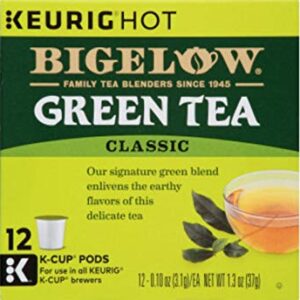 Bigelow Green Tea Keurig K-Cup Pods, Caffeinated, 12 Count (Pack of 6), 72 Total K-Cup Pods