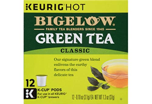 Bigelow Green Tea Keurig K-Cup Pods, Caffeinated, 12 Count (Pack of 6), 72 Total K-Cup Pods