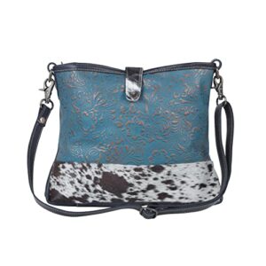 myra bag blue labyrinth leather & hairon bag s-3982