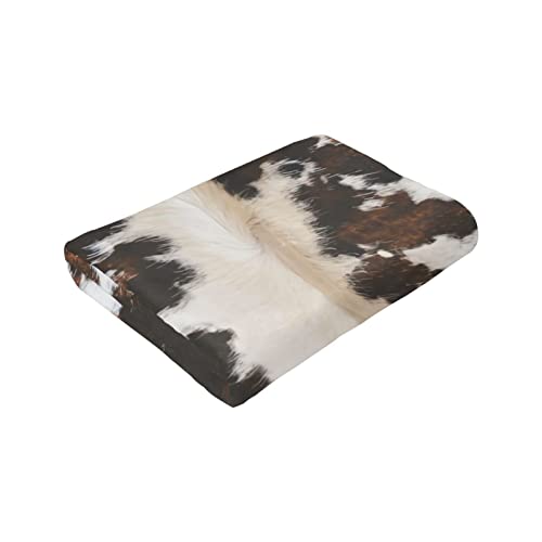 Cowhide Cow Print Throw Blanket, Super Soft Lightweight Flannel Fleece Blanket for Bed Couch Sofa, All Season Warm Cozy Fuzzy Plush Microfiber Blankets 40"x50"