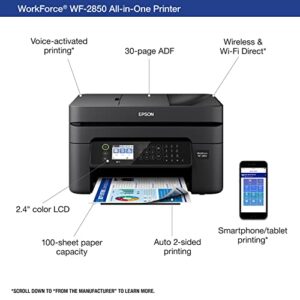 Epson Workforce WF-2930 Wireless All-in-One Printer with Scan, Copy, Fax, Auto Document Feeder, Automatic 2-Sided Printing and 1.4" Color Display