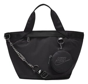 nike sportswear futura luxe women’s tote purse bag (10l) (black/light smoke grey)