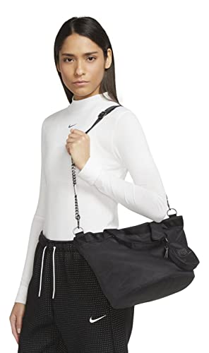 Nike Sportswear Futura Luxe Women's Tote Purse Bag (10L) (Black/Light Smoke Grey)