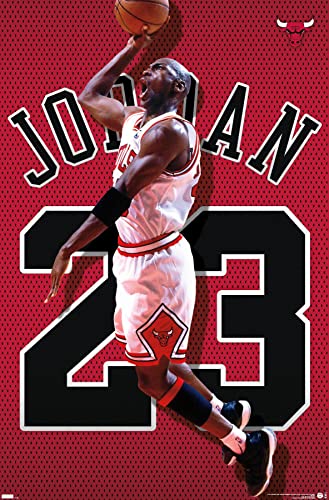 Trends International Michael Jordan - Jersey Wall Poster, 22.375" x 34", Unframed Version