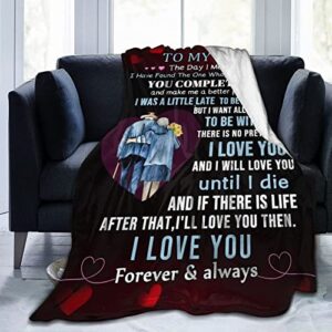 LLARREH to My Love Blanket Wife Husband Boyfriend Girlfriend Throw Blankets for Couch Sofa Positive Encourage Gift for Anniversary Birthday 50X60 Inch