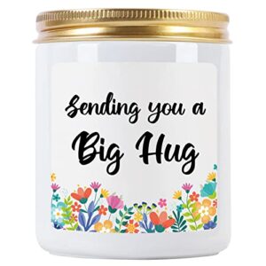 lavender scented candles – sending you a big hug – birthday christmas gift for women,friends,her – inspirational gifts thinking you gifts friendship presents for female sister coworker