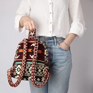 LEMOSE Fashion Backpack Purse for Women, Vintage Boho-Hippie Shoulder Daypack, Small Casual Bag, Ethnic Turkish Pattern Embroidered Chenille Woven Backpacks, Stylish Design Cute Travel Bags