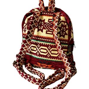 LEMOSE Fashion Backpack Purse for Women, Vintage Boho-Hippie Shoulder Daypack, Small Casual Bag, Ethnic Turkish Pattern Embroidered Chenille Woven Backpacks, Stylish Design Cute Travel Bags